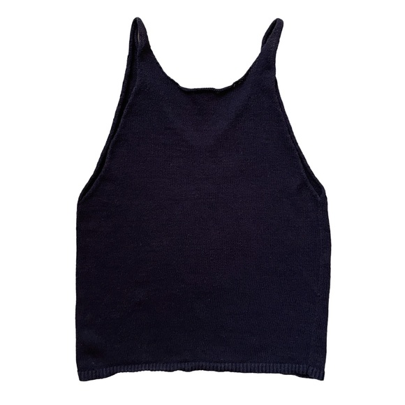 Urban Outfitters Sparkle & Fade Black V Neck Loose Fit Knit Tank Medium Large - Picture 3 of 4